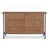 Image 1 : BNIB Moe's - Rene Dresser 6 Drawer Brown - 60 x 20 x 35in - Retail Price: $3,549 - LX-1078-03