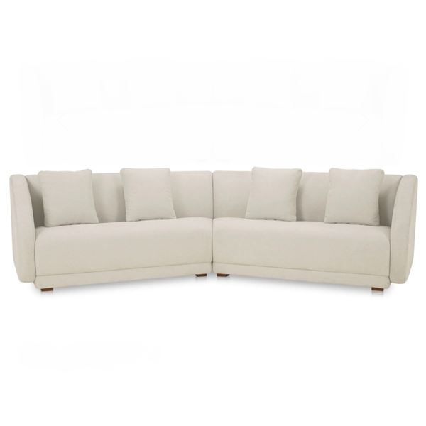 BNIB Moe's - Fraser Modular Sectional 2 Piece White - 128 x 34.5 x 31.5in - Retail Price: $5,498 - F