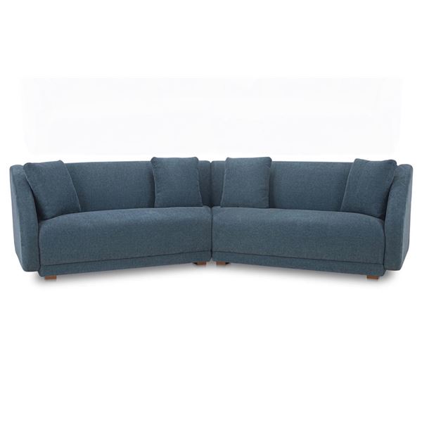 BNIB Moe's - Fraser Modular Sectional 2 Piece Deep Blue - 128 x 34.5 x 31.5in - Retail Price: $5,498
