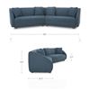 Image 2 : BNIB Moe's - Fraser Modular Sectional 2 Piece Deep Blue - 128 x 34.5 x 31.5in - Retail Price: $5,498