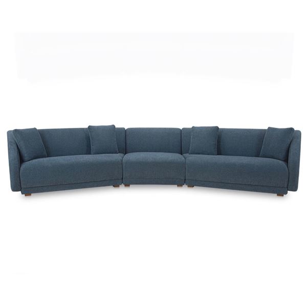 BNIB Moe's - Fraser Modular Sectional 3 Piece With Slipper Deep Blue - 163 x 34 x 31.5in - Retail Pr