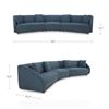 Image 2 : BNIB Moe's - Fraser Modular Sectional 3 Piece With Slipper Deep Blue - 163 x 34 x 31.5in - Retail Pr