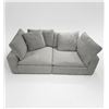 Image 1 : BNIB - Moe's Clay 2-Piece Modular Loveseat Livesmart Fabric - Grey - Retails: $3998