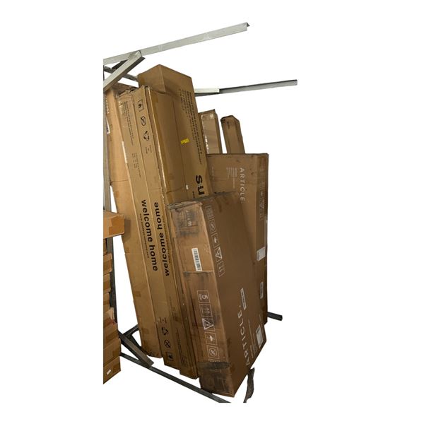 Assorted Group of  Sunday's & Article Furniture Parts - Includes  Bed Components & Nightstand compon