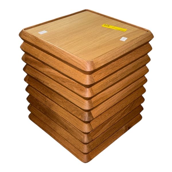BNIB Sunday's - Pleat Side Table Glass top Oak - 15 x 15 x 18in