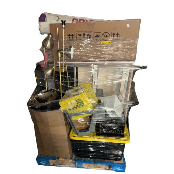 Pallet Lot - Assorted items, Contains: Furniture, Wall hangings, Props, etc.