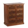 Image 2 : BNIB Chest of 8 Drawers Strip Pine/Rattan (30x16x33.5) - RV $595
