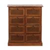 Image 3 : BNIB Chest of 8 Drawers Strip Pine/Rattan (30x16x33.5) - RV $595