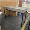 Image 2 : Grey Oak & Black Iron Writing Desk with Dual Drawers (46.5x17x31)