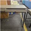 Image 3 : Grey Oak & Black Iron Writing Desk with Dual Drawers (46.5x17x31)