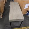 Image 4 : Grey Oak & Black Iron Writing Desk with Dual Drawers (46.5x17x31)