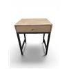 Image 1 : Light Oak & Black Iron Side Table with Single Drawer (20x16x24)