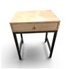 Image 1 : Natural Oak & Black Iron End Table with Single Drawer (20x16x24)
