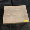 Image 2 : Natural Oak & Black Iron End Table with Single Drawer (20x16x24)