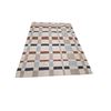 Image 2 : IKEA Blaljus - Modern Geometric Plaid Area Rug in Terracotta & Slate Blue - Approx 6.5 x 9.5 ft