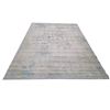 Image 1 : Safir Turkish Rug - Modern Distressed Abstract Area Rug in Beige & Turquoise Blue - Approx 8 x 10.5 