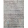 Image 3 : Safir Turkish Rug - Modern Distressed Abstract Area Rug in Beige & Turquoise Blue - Approx 8 x 10.5 