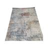 Image 1 : Modern Distressed Abstract Area Rug in Slate Blue & Terracotta - Approx 9 x 13 ft