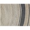 Image 2 : Goodweave - Braided Natural Jute Round Area Rug with Brown Border Stripe - Approx 8 ft diameter