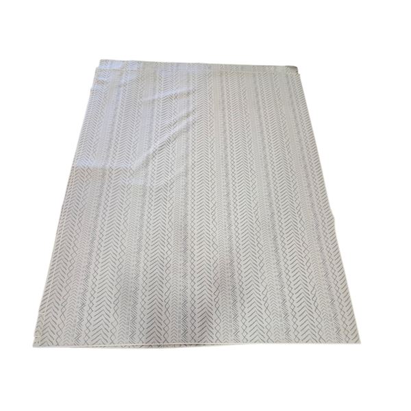 Set of 4 - Modern Geometric Chevron Area Rug in Cream & Grey - Approx 8 x 10 ft