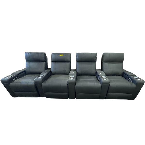 New - Black Power Recliner Home Theater Reclining Sofa, W131" - some minor wears and marks
