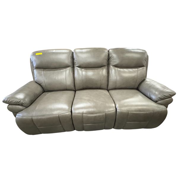 New - Amax 3-Seater Leather Power Reclining Sofa, W86" - tear on the right