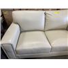 Image 3 : New - Modern Leather Loveseat Cream, W63"