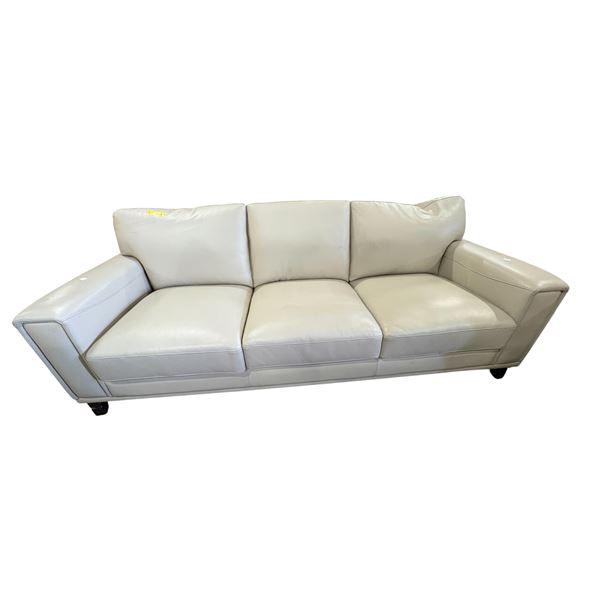 New - Classic 3-Seater Leather Sofa Cream, W87 - some minor marks