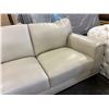 Image 4 : New - Classic 3-Seater Leather Sofa Cream, W87 - some minor marks