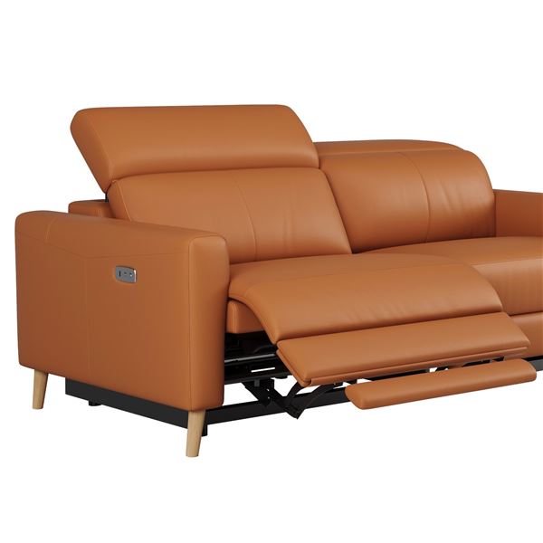 New Open Box - 1-Pcs Valencia Elodie Leather Loveseat Recliner (Box 1/2)