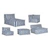 Image 1 : BNIB - 5-Pcs Sundays Make Waves Outdoor Modular Chairs - Ocean Stripe, includes: Corner, Armless, Ch