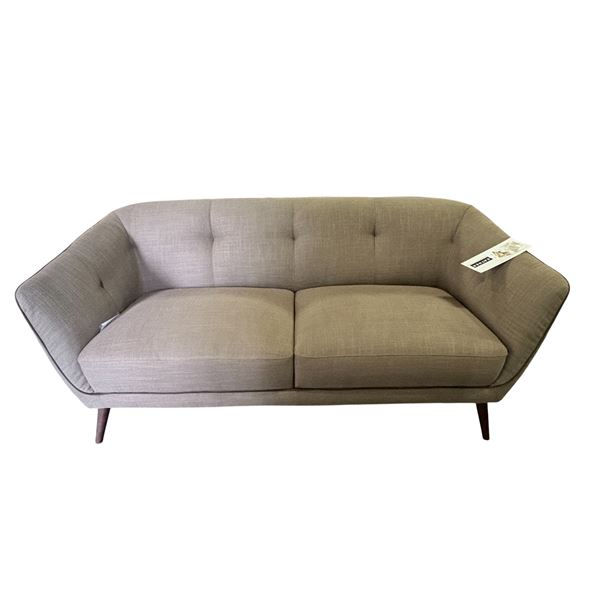 New - Urban Leather - 2.5 Seater Reno (5306) Frabic Sofa, Taupe, W67"