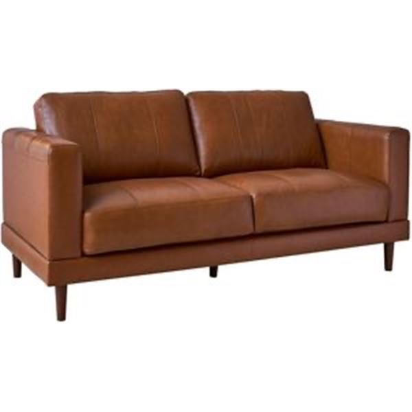 BNIB - Top-grain Leather Loveseat - Fiero Tan