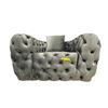 Image 1 : New - Luxurious Grey Velvet Tufted Barrel Chair, W45"