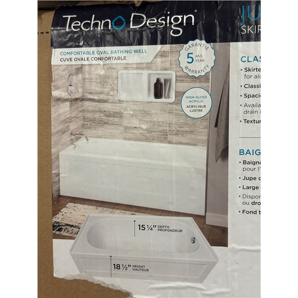 BNIB - Technoform Jupiter skirted bathtub 60 x 30 - RV: $449 (Right, JRH6030)