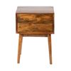 Image 1 : BNIB - Set of 2 - Mid Century 2 Drawer Nightstand - Mango Wood, 18x15x24" - RV $295