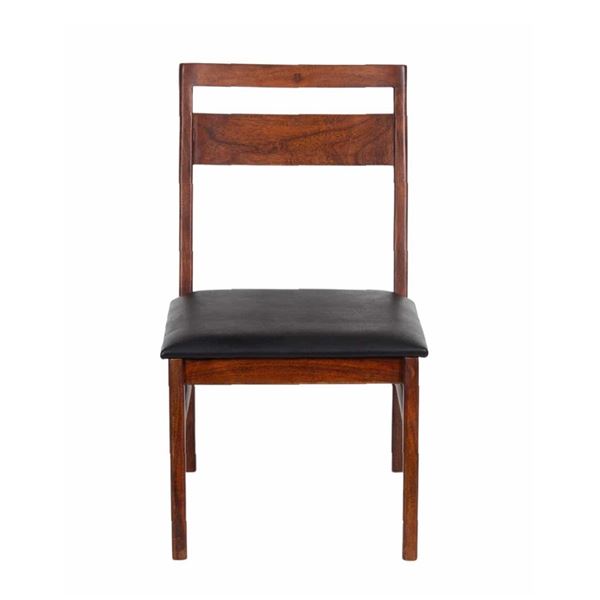 BNIB - Set of 2 - Walnut & Black PU Dining Chair (2107-007) - RV $495