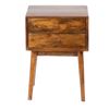 Image 1 : BNIB - Mid Century 2 Drawer Nightstand - Mango Wood, 18x15x24" - RV $295