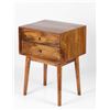 Image 3 : BNIB - Mid Century 2 Drawer Nightstand - Mango Wood, 18x15x24" - RV $295