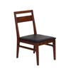 Image 2 : BNIB - Set of 2 - Walnut & Black PU Dining Chair (2107-007) - RV $490