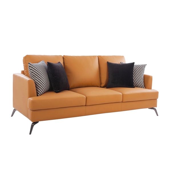 BNIB - Paris 3-Seater Sofa - Leather Iron, 82.5x35.5x36.3" (2301-012) - RV $2,495