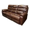 Image 1 : New Hudson Virgin Leather Recliner Sofa - RV $2,495