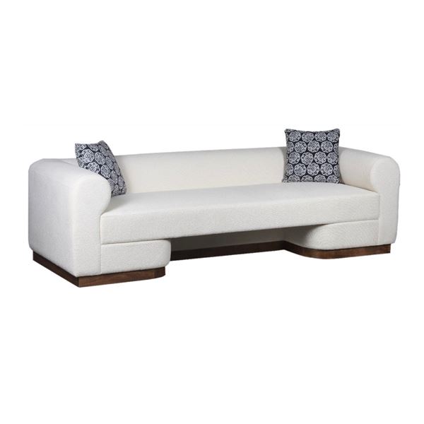 BNIB - Aleesos Mango Wood Fabric Modern Sofa, 97x35x28" (2304-015) - RV $2,895