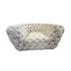Image 1 : New - Luxurious Cream Velvet Tufted Barrel Chair, W45"