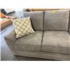 Image 2 : New - Gray 3-Seater Upholstered Sofa with 2 Pillows, W82"