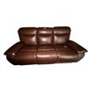 Image 1 : New Amax Leather Chestnut 3 Seater Reclining Sofa (minor scratch on arm) - approx. 83in