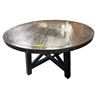 Image 1 : Dark Brown Round Dining Table, H30" x Dia 54"