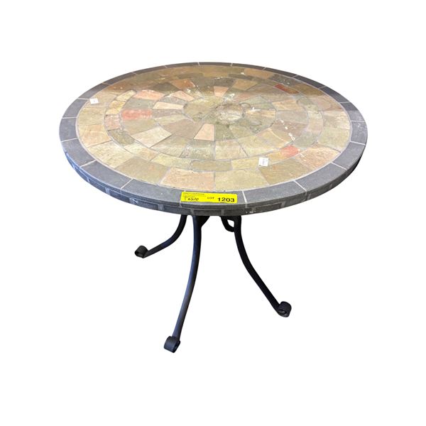Round Outdoor Patio Table, H28" x Dia 29"