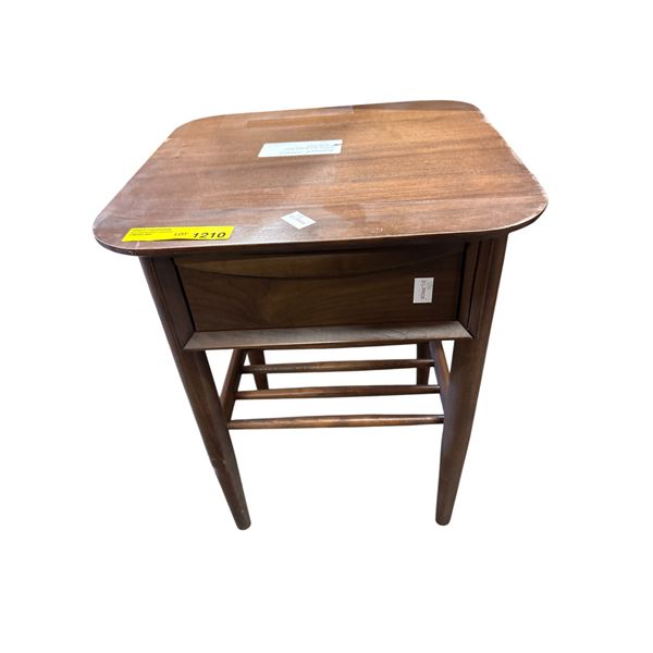 Brown Wooden Side Table, H22" x 17.5" x 17.5"
