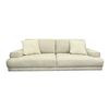 Image 1 : Modern Low-Profile Fabric Sofa Cream Cream-Colored 3-Seater Couch Includes Pillows